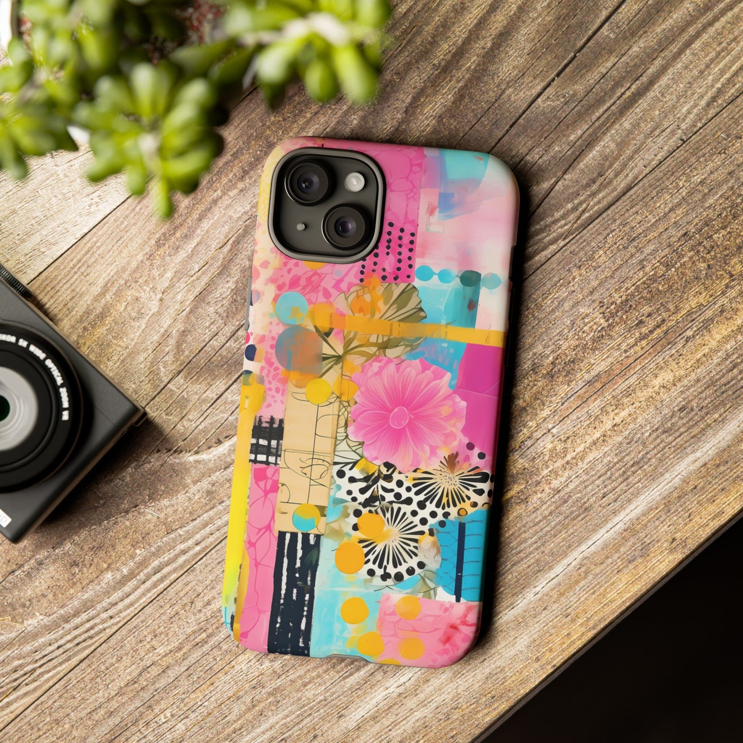 Pink Floral Abstract Phone Case | Tough Cases | iPhone 17