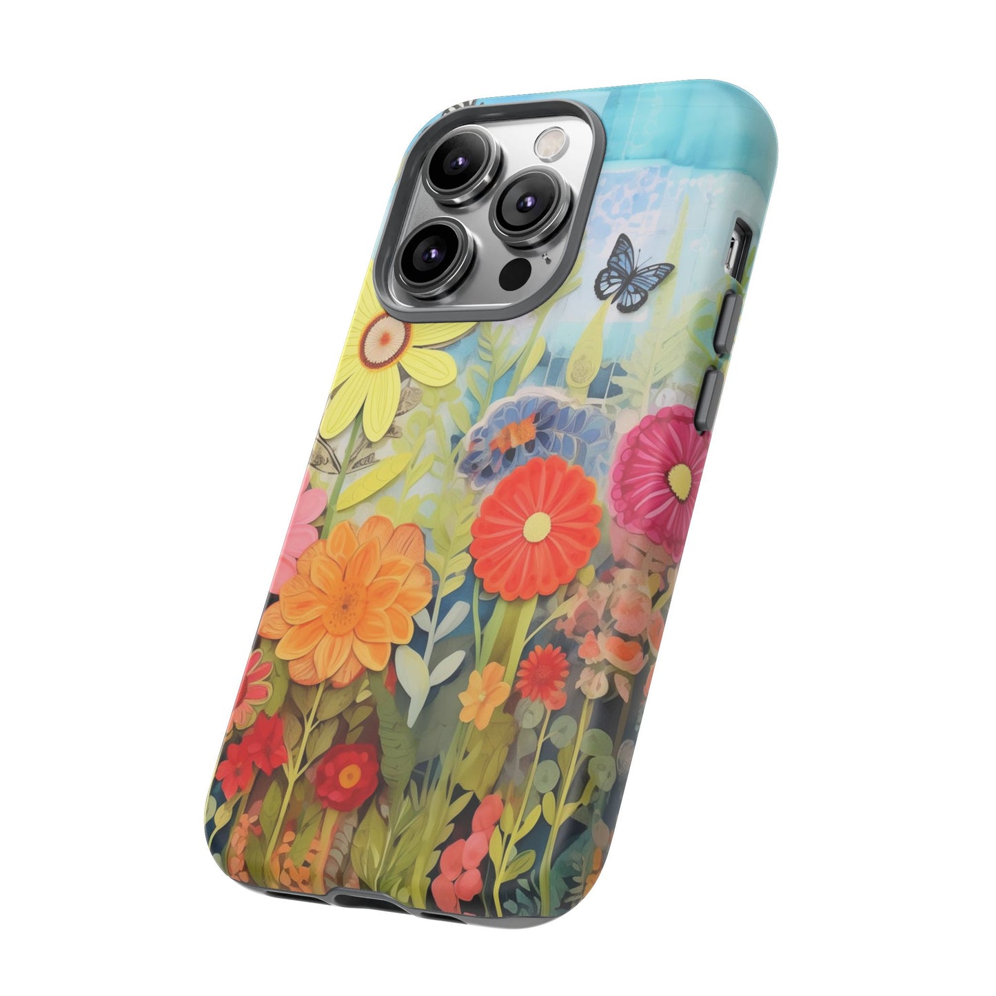 Whimsical Floral Garden phone case | Tough Case | 3d Floral Pattern | iPhone 17