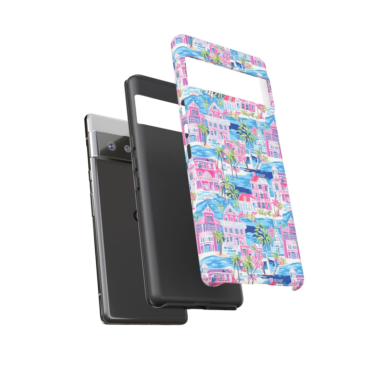 Pink Coastal Houses phone case | Tough Case | iPhone 17