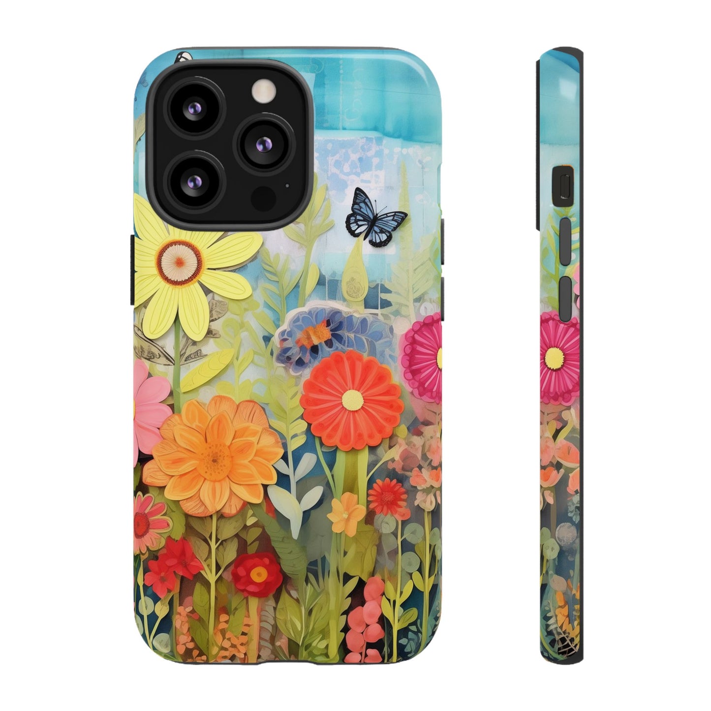 Whimsical Floral Garden phone case | Tough Case | 3d Floral Pattern | iPhone 17