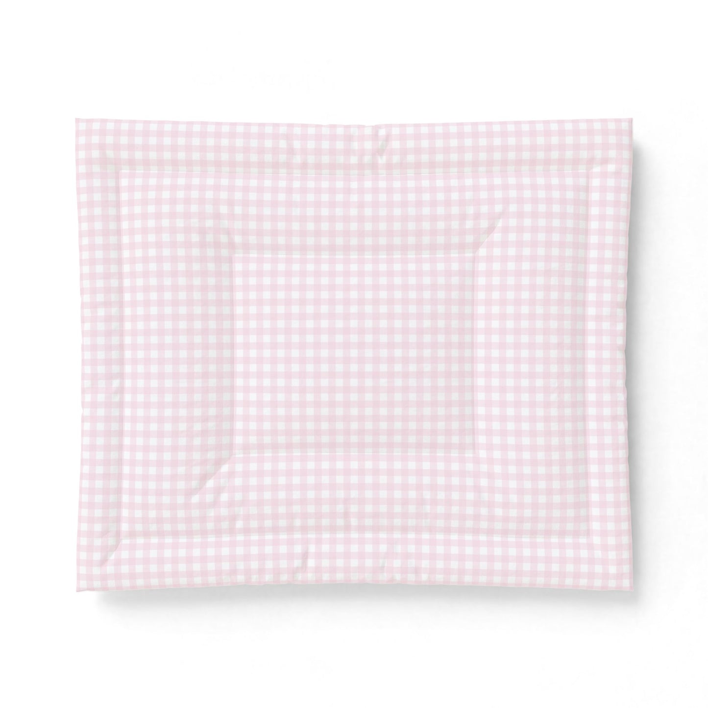 Pink Watercolor Gingham Cotton Comforter — Soft Check Pattern Bedspread