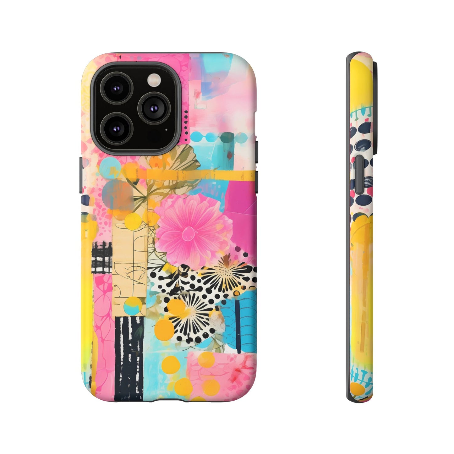 Pink Floral Abstract Phone Case | Tough Cases | iPhone 17