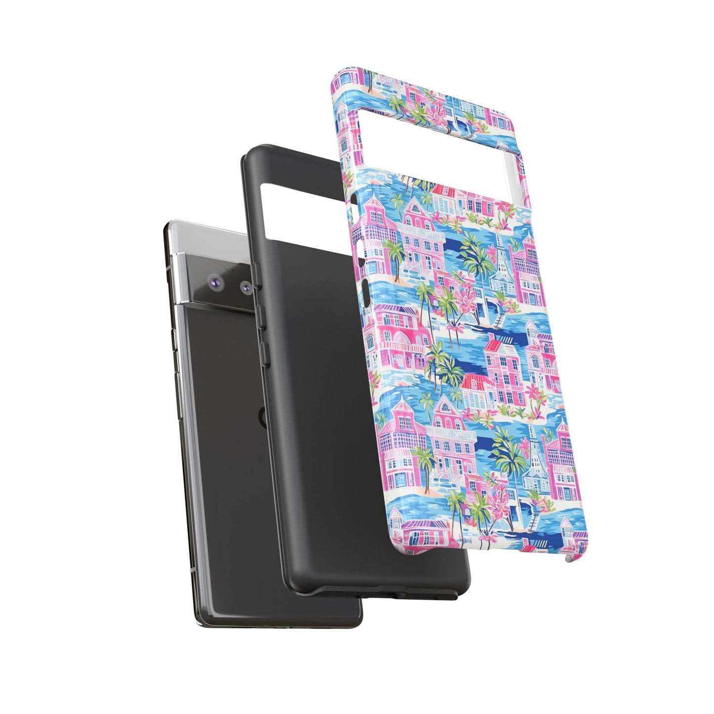 Pink Coastal Houses phone case | Tough Case | iPhone 17