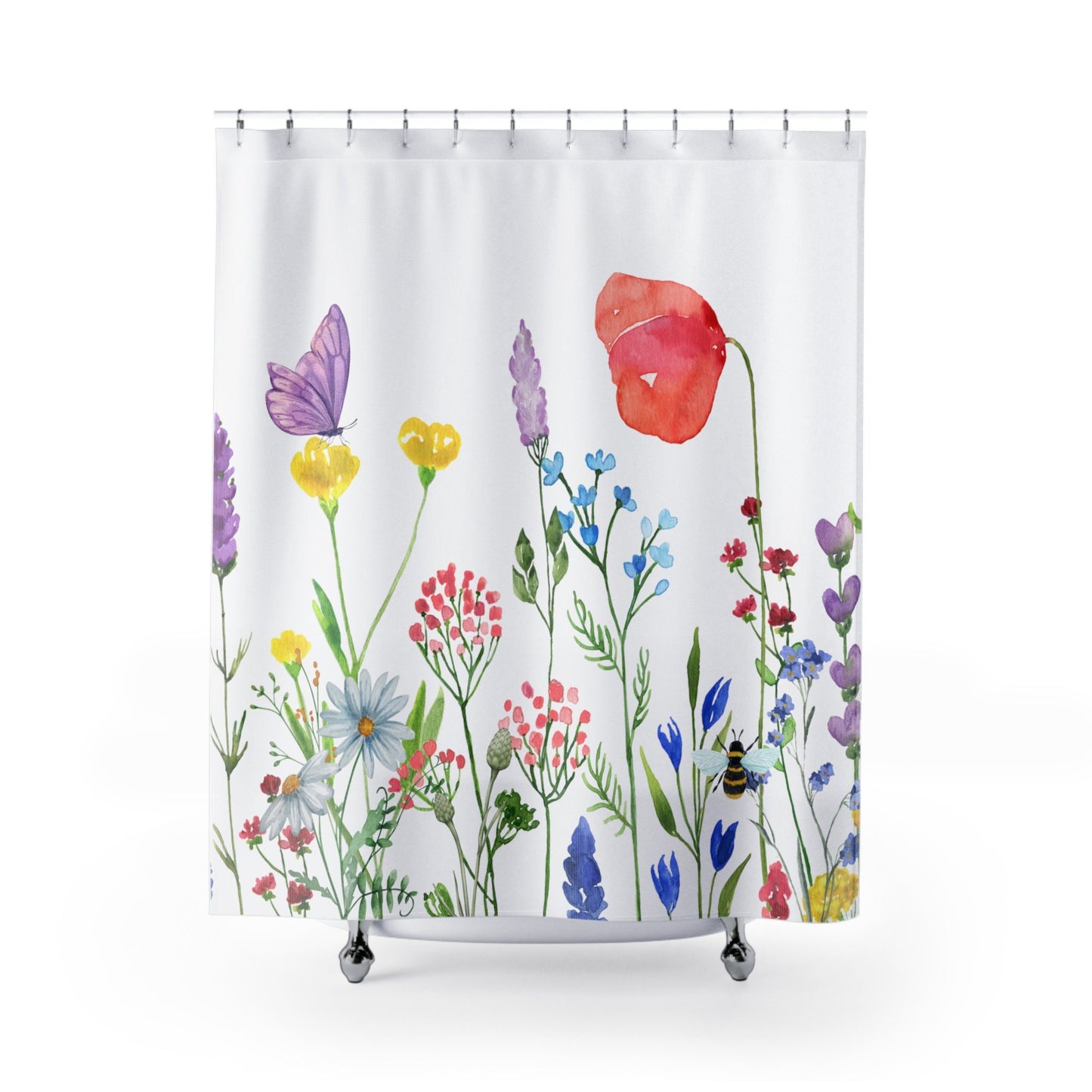 Custom Shower Curtain, Wildflowers