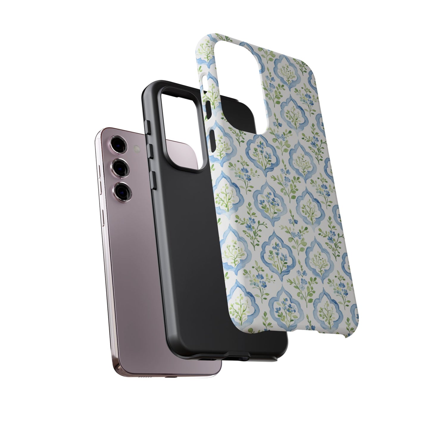 Blue Floral Damask phone case | Tough Case | iPhone 17
