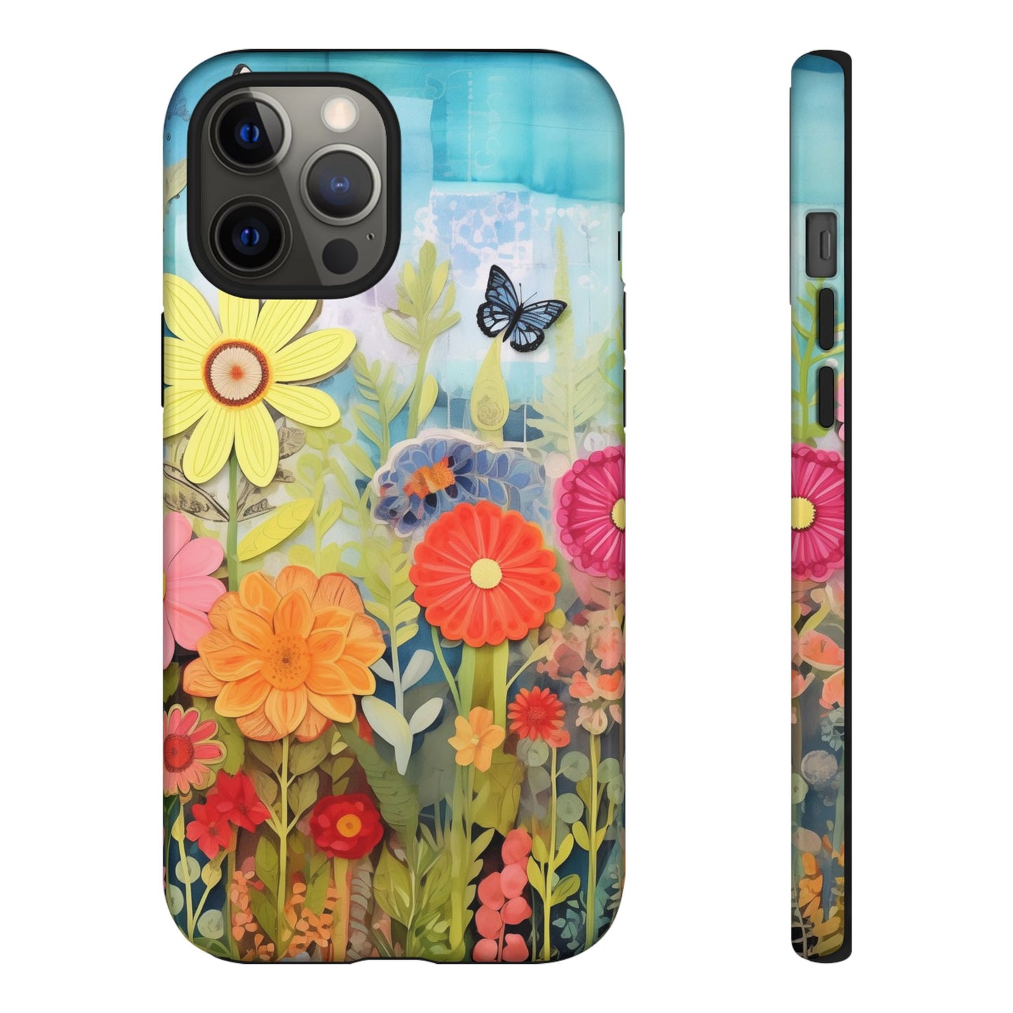 Whimsical Floral Garden phone case | Tough Case | 3d Floral Pattern | iPhone 17