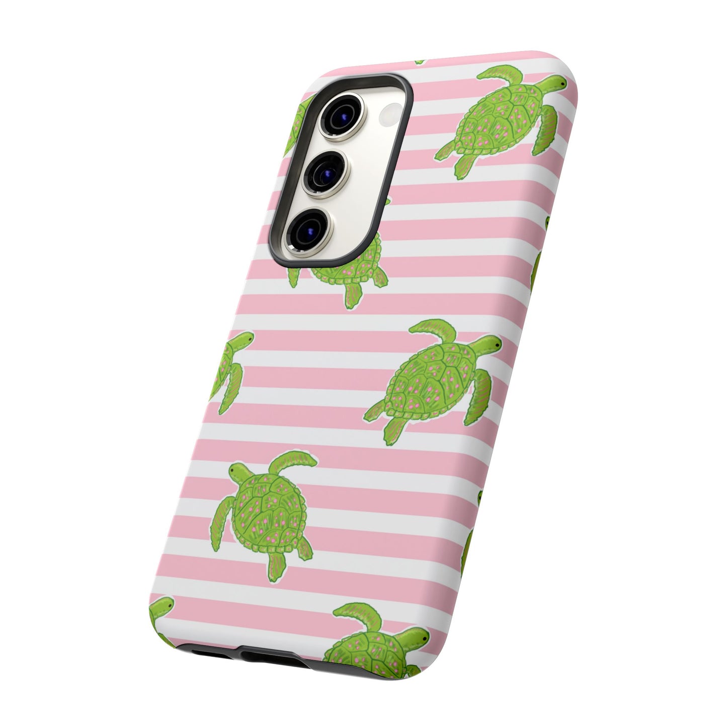 Green Sea Turtles Phone Case | Pink Stripes Tough Case | iPhone 17