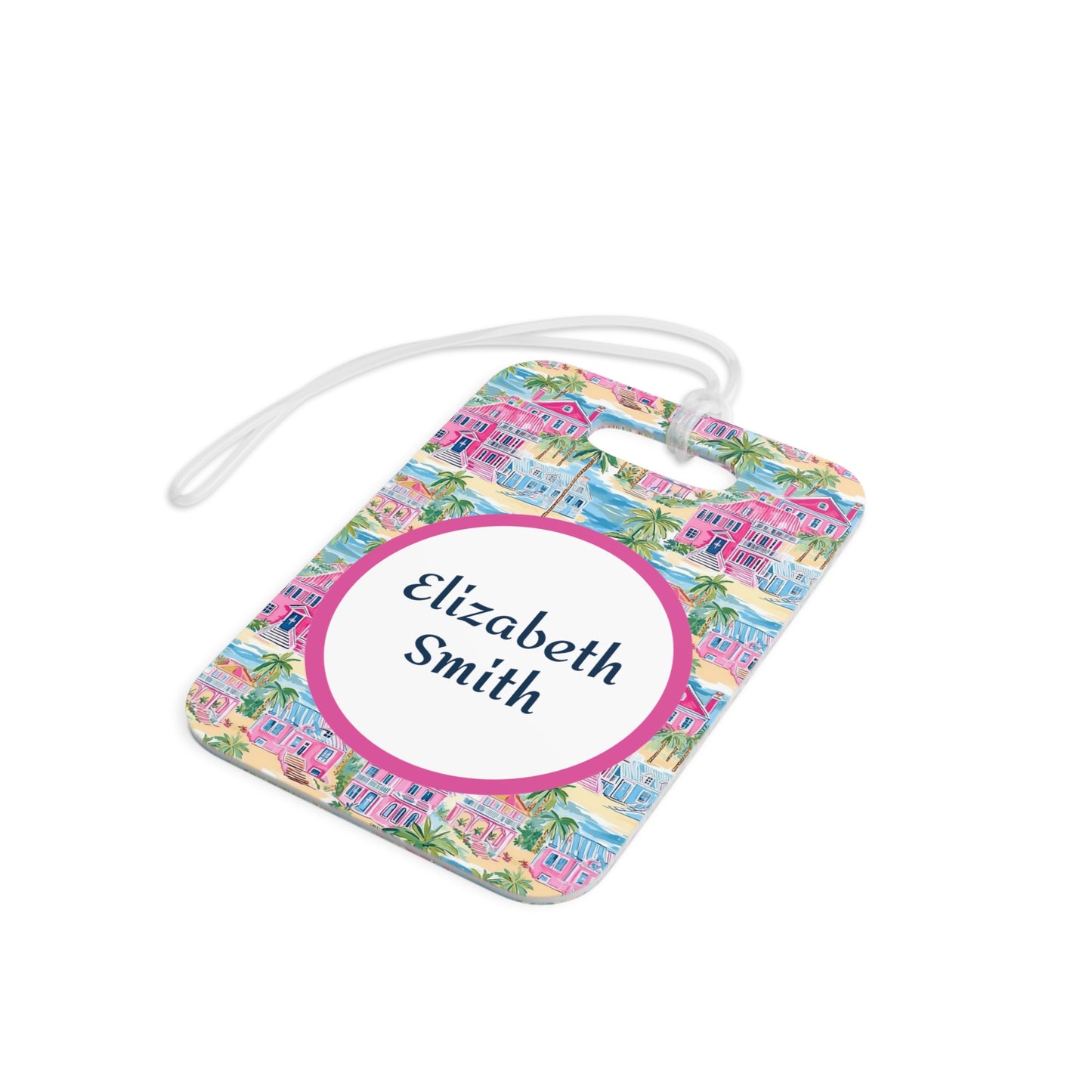 Personalized Coastal Monogram Luggage Tag — Custom Name Travel ID