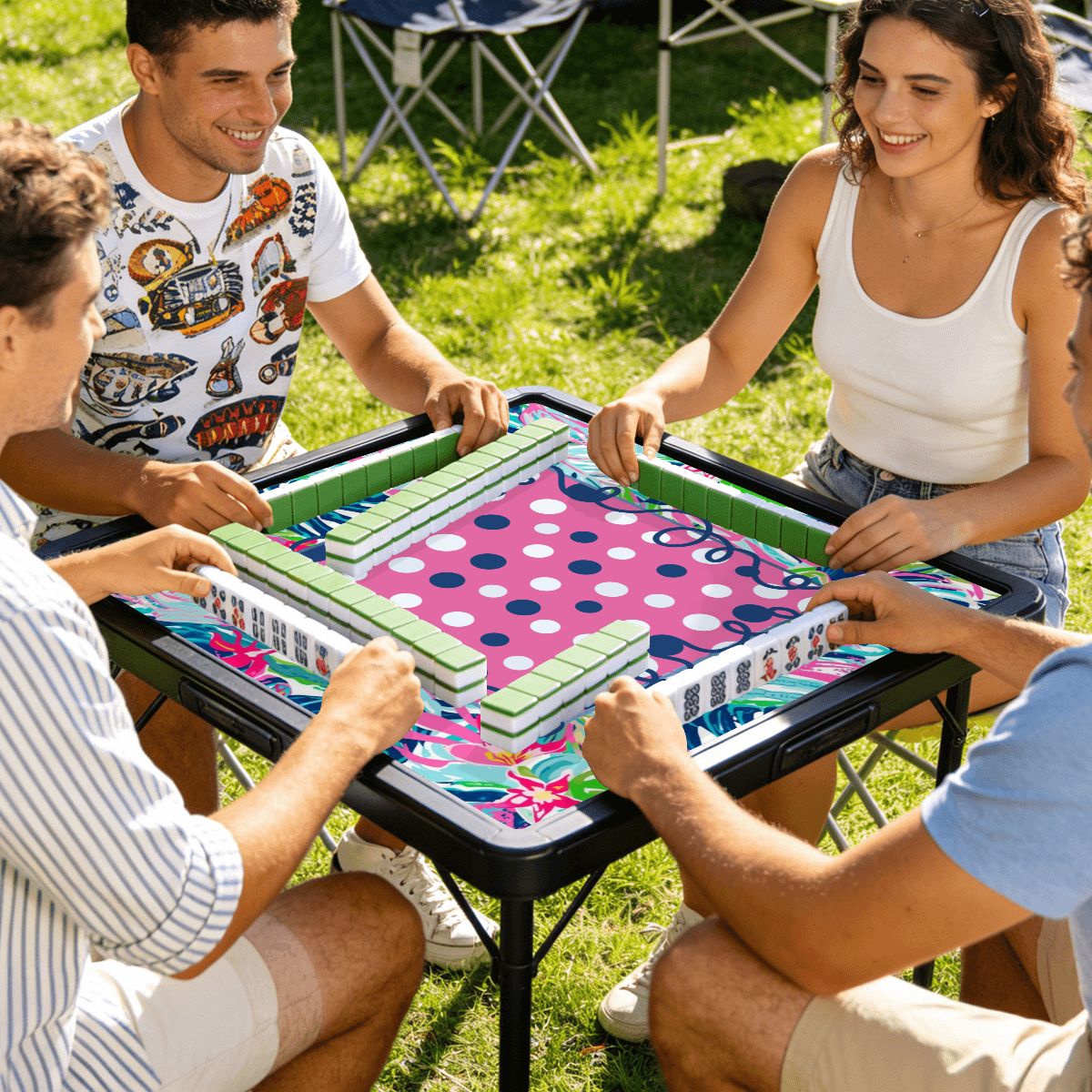 Preppy Pastel Polka Dot Mini Mahjong Mat