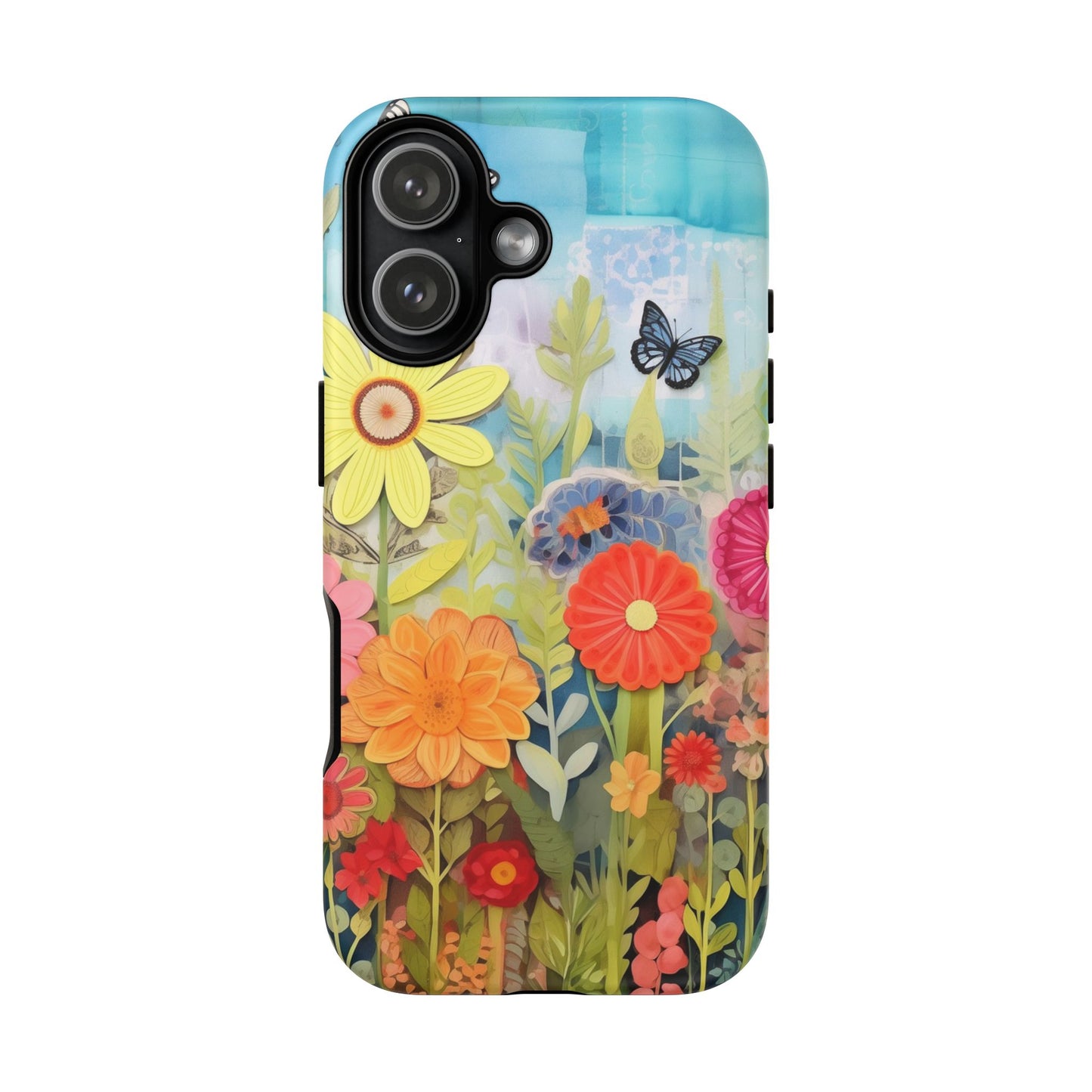 Whimsical Floral Garden phone case | Tough Case | 3d Floral Pattern | iPhone 17