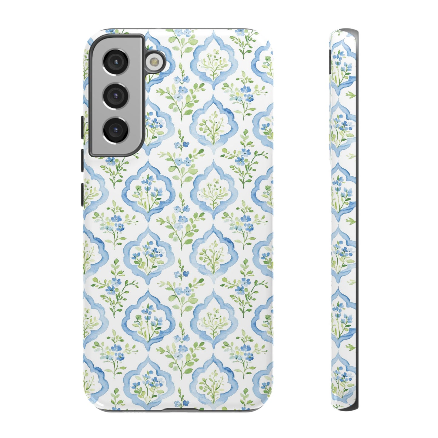 Blue Floral Damask phone case | Tough Case | iPhone 17
