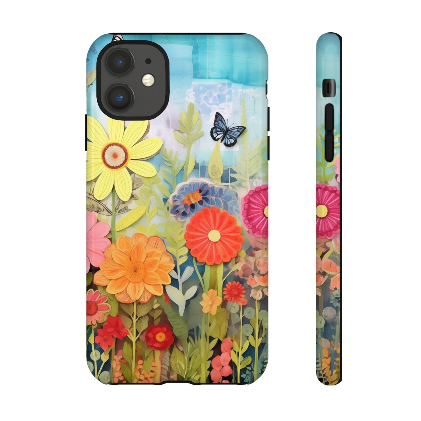 Whimsical Floral Garden phone case | Tough Case | 3d Floral Pattern | iPhone 17