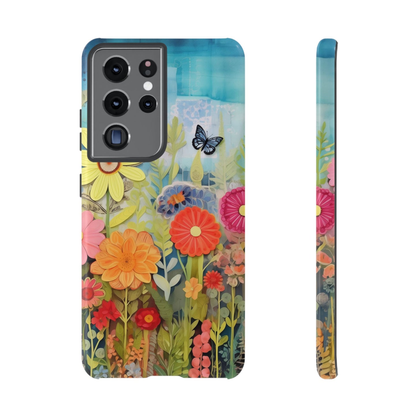 Whimsical Floral Garden phone case | Tough Case | 3d Floral Pattern | iPhone 17