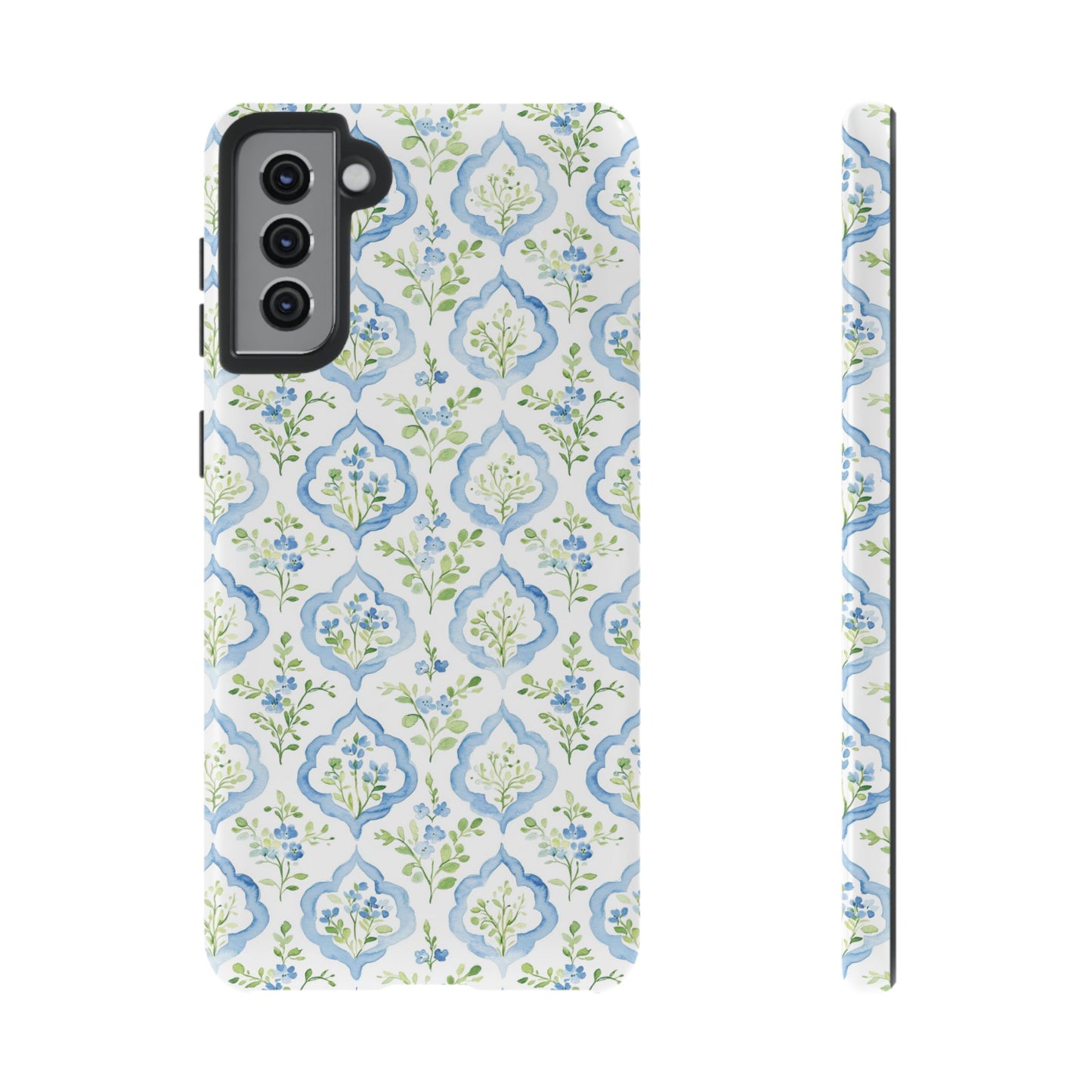 Blue Floral Damask phone case | Tough Case | iPhone 17