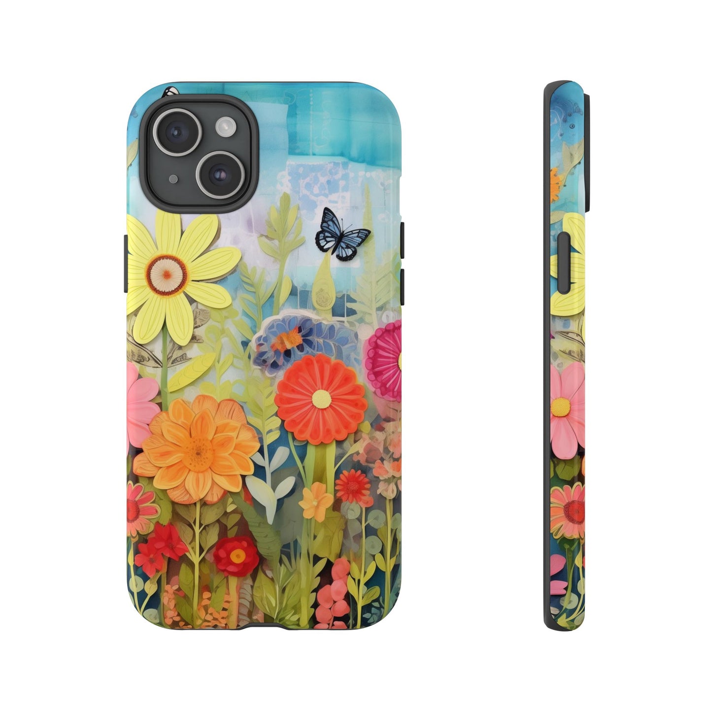 Whimsical Floral Garden phone case | Tough Case | 3d Floral Pattern | iPhone 17