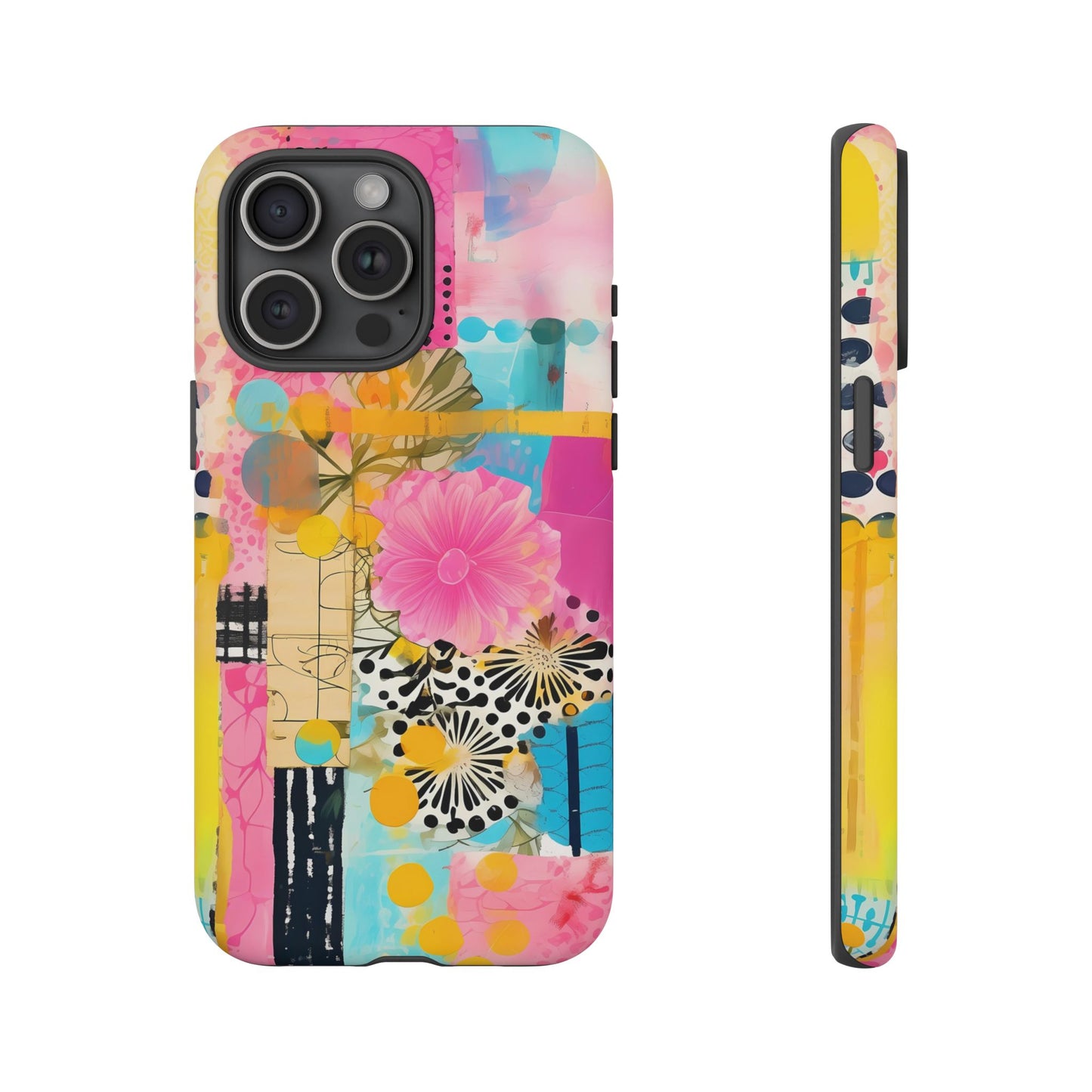 Pink Floral Abstract Phone Case | Tough Cases | iPhone 17
