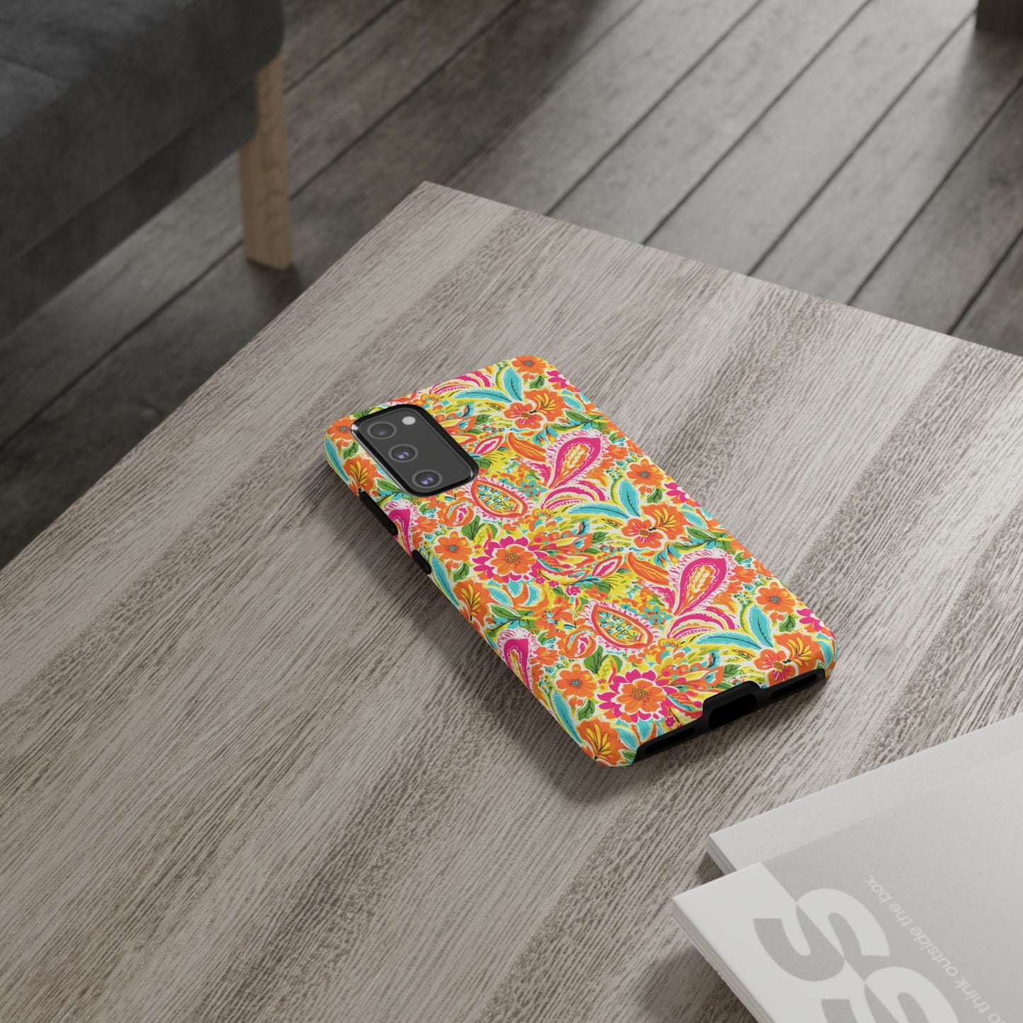 Vibrant Floral Paisley phone case | Tough Cases | Orange and Pink Floral | iPhone 17
