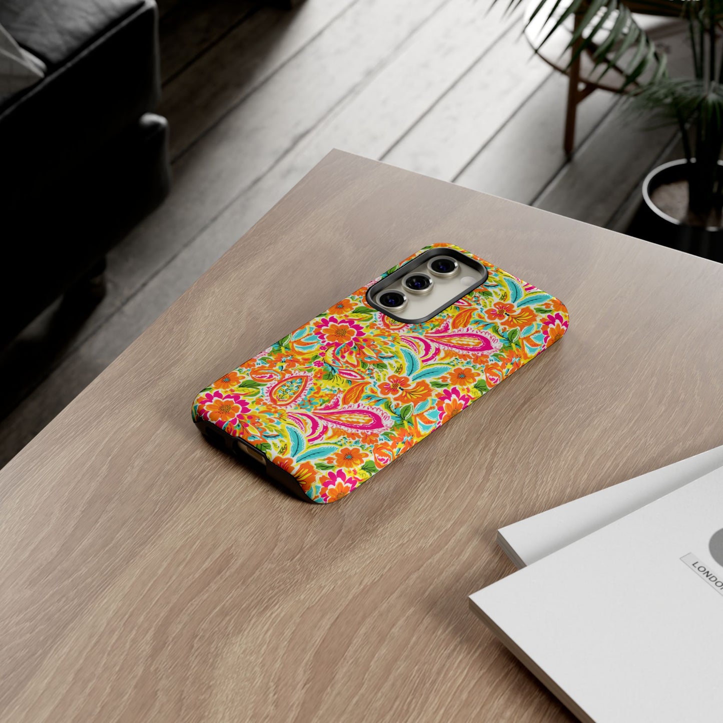 Vibrant Floral Paisley phone case | Tough Cases | Orange and Pink Floral | iPhone 17