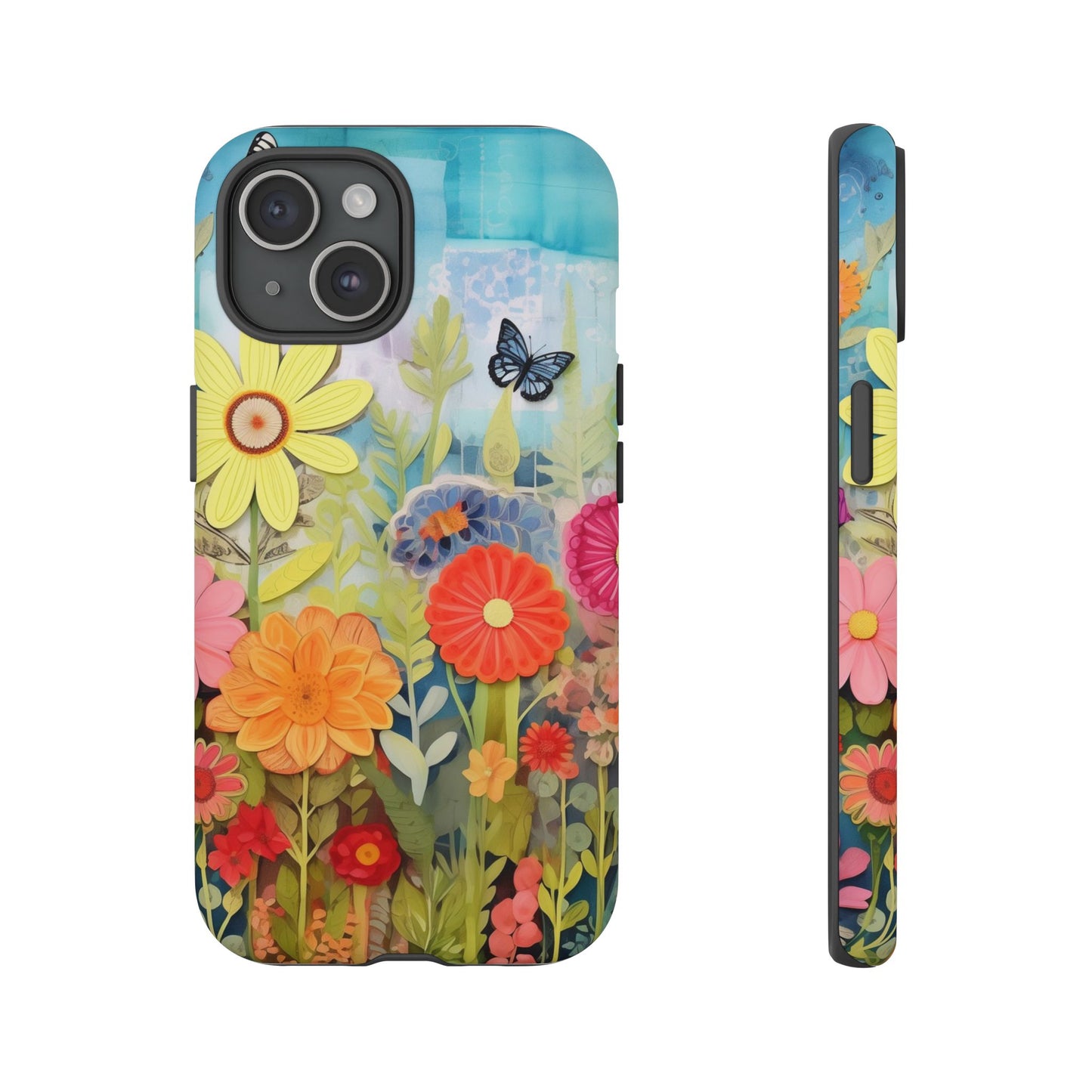 Whimsical Floral Garden phone case | Tough Case | 3d Floral Pattern | iPhone 17