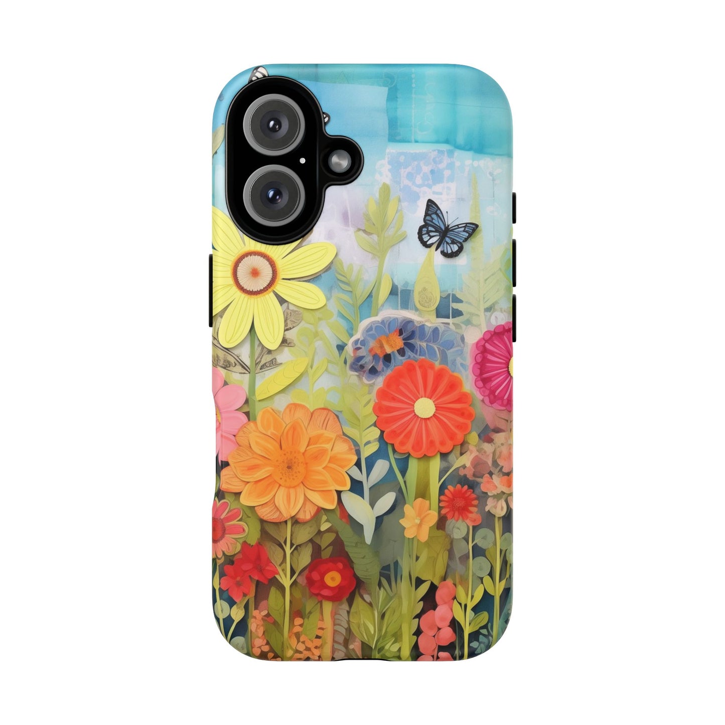 Whimsical Floral Garden phone case | Tough Case | 3d Floral Pattern | iPhone 17