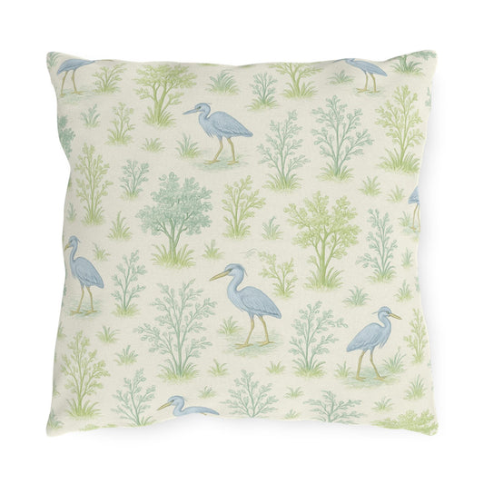 Custom Throw Pillow, Blue Herron