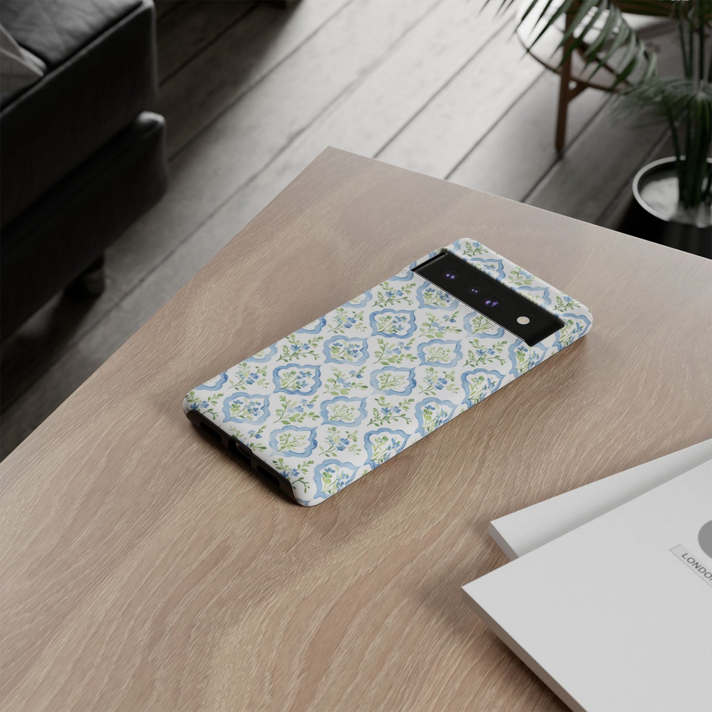 Blue Floral Damask phone case | Tough Case | iPhone 17