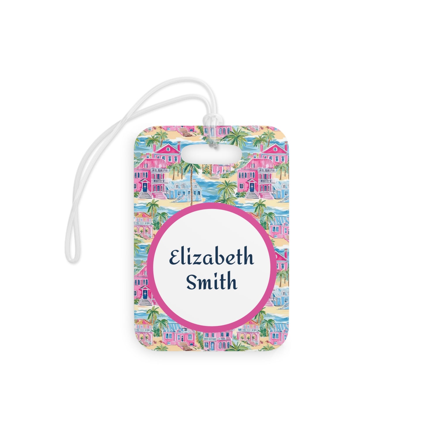 Personalized Coastal Monogram Luggage Tag — Custom Name Travel ID