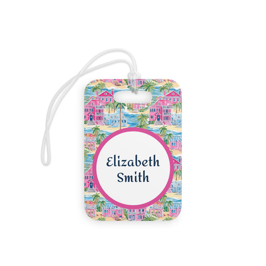 Personalized Coastal Monogram Luggage Tag — Custom Name Travel ID