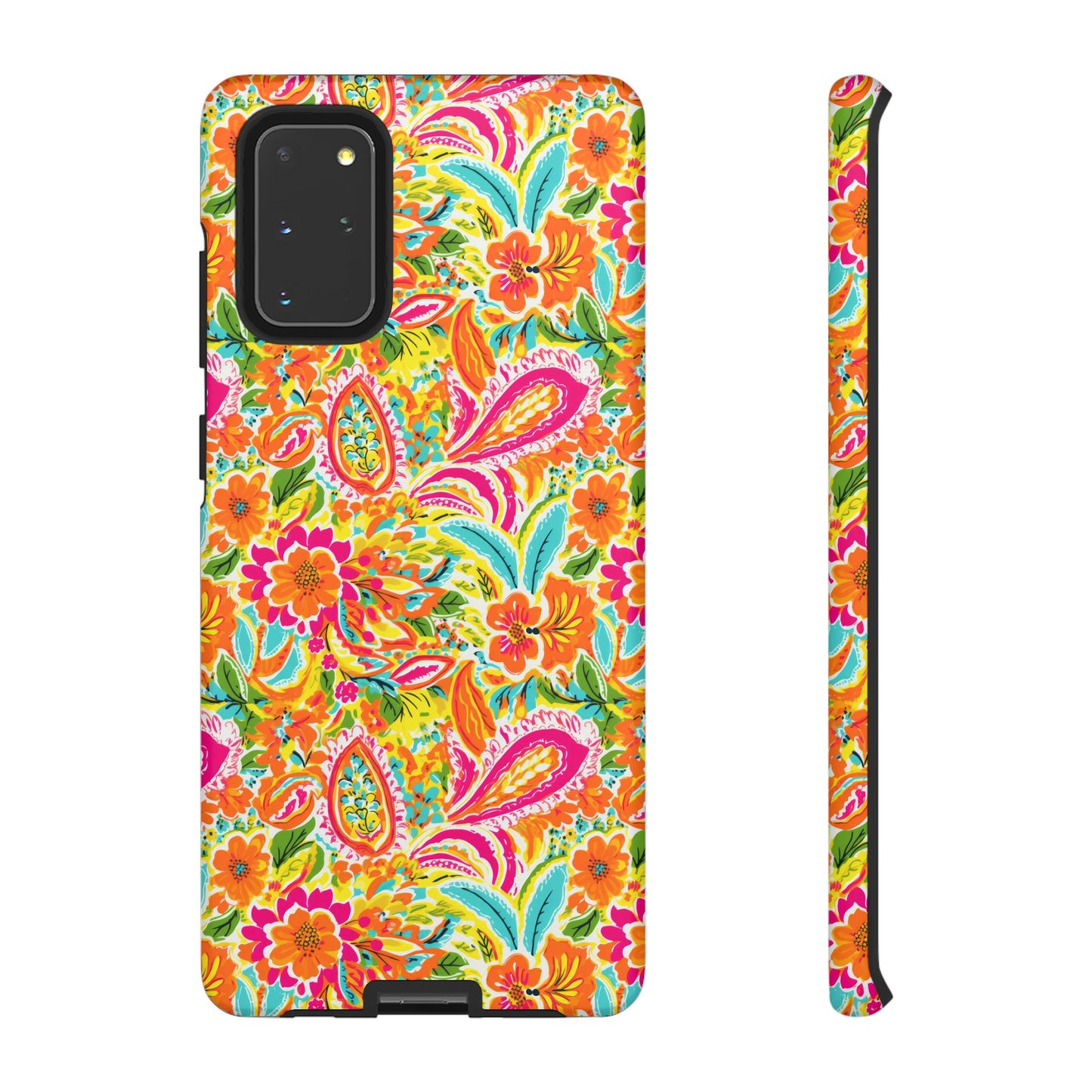 Vibrant Floral Paisley phone case | Tough Cases | Orange and Pink Floral | iPhone 17