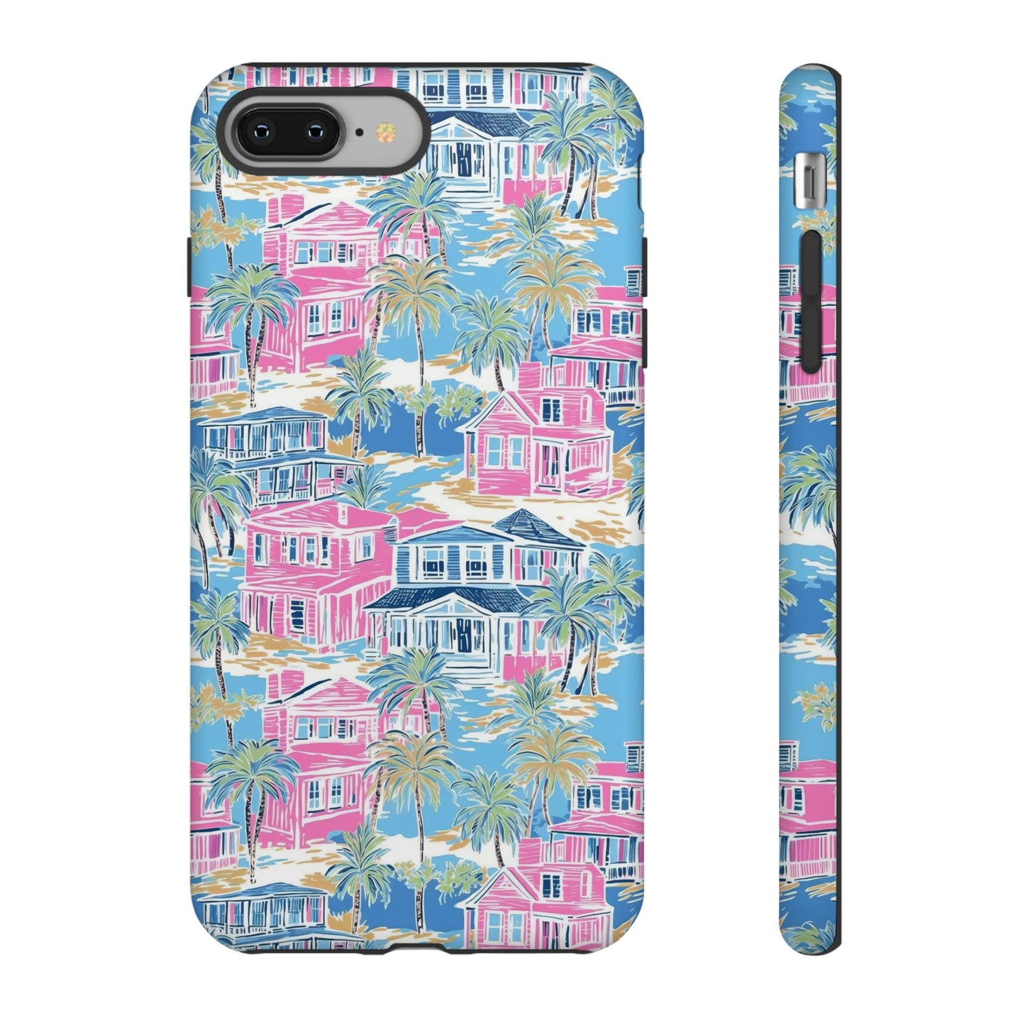 Tropical Beach Houses Tough Case | Palm Tree Coastal Phone Cover | iPhone 17