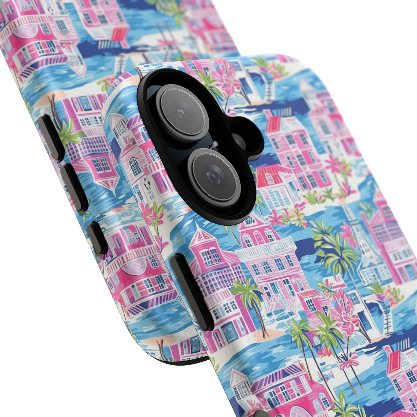 Pink Coastal Houses phone case | Tough Case | iPhone 17