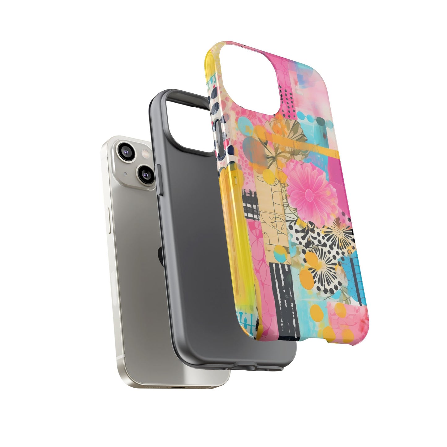 Pink Floral Abstract Phone Case | Tough Cases | iPhone 17