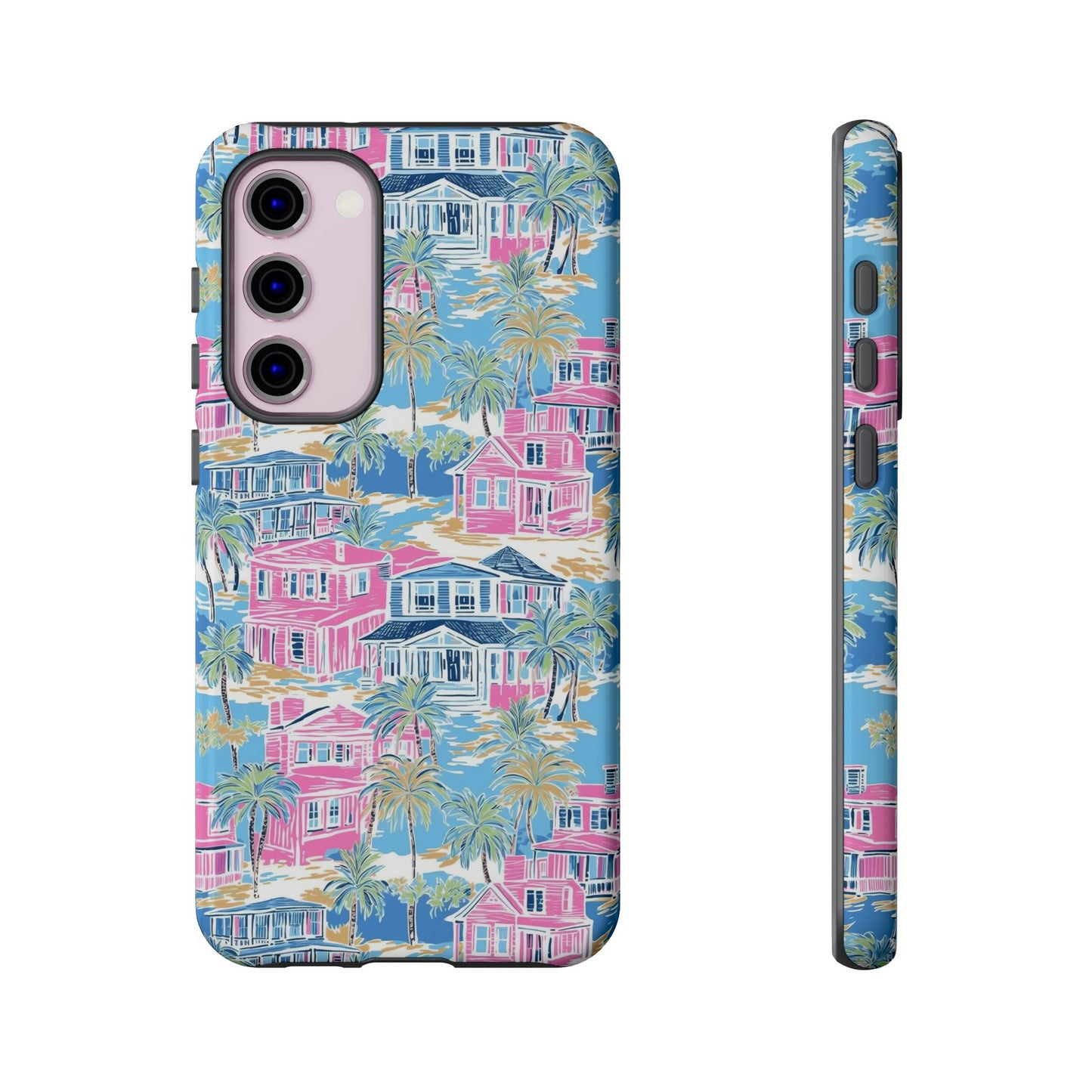 Tropical Beach Houses Tough Case | Palm Tree Coastal Phone Cover | iPhone 17