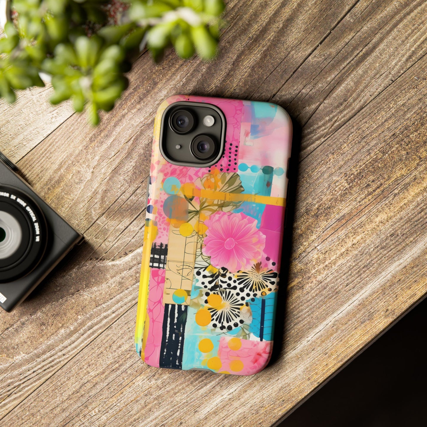 Pink Floral Abstract Phone Case | Tough Cases | iPhone 17