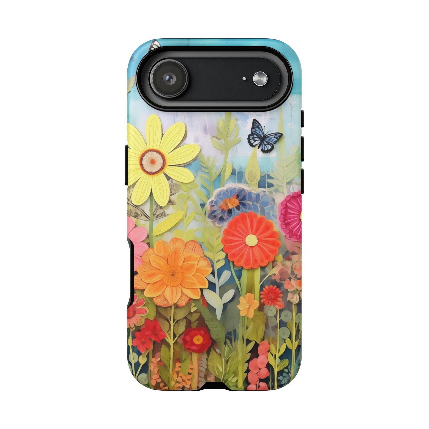 Whimsical Floral Garden phone case | Tough Case | 3d Floral Pattern | iPhone 17