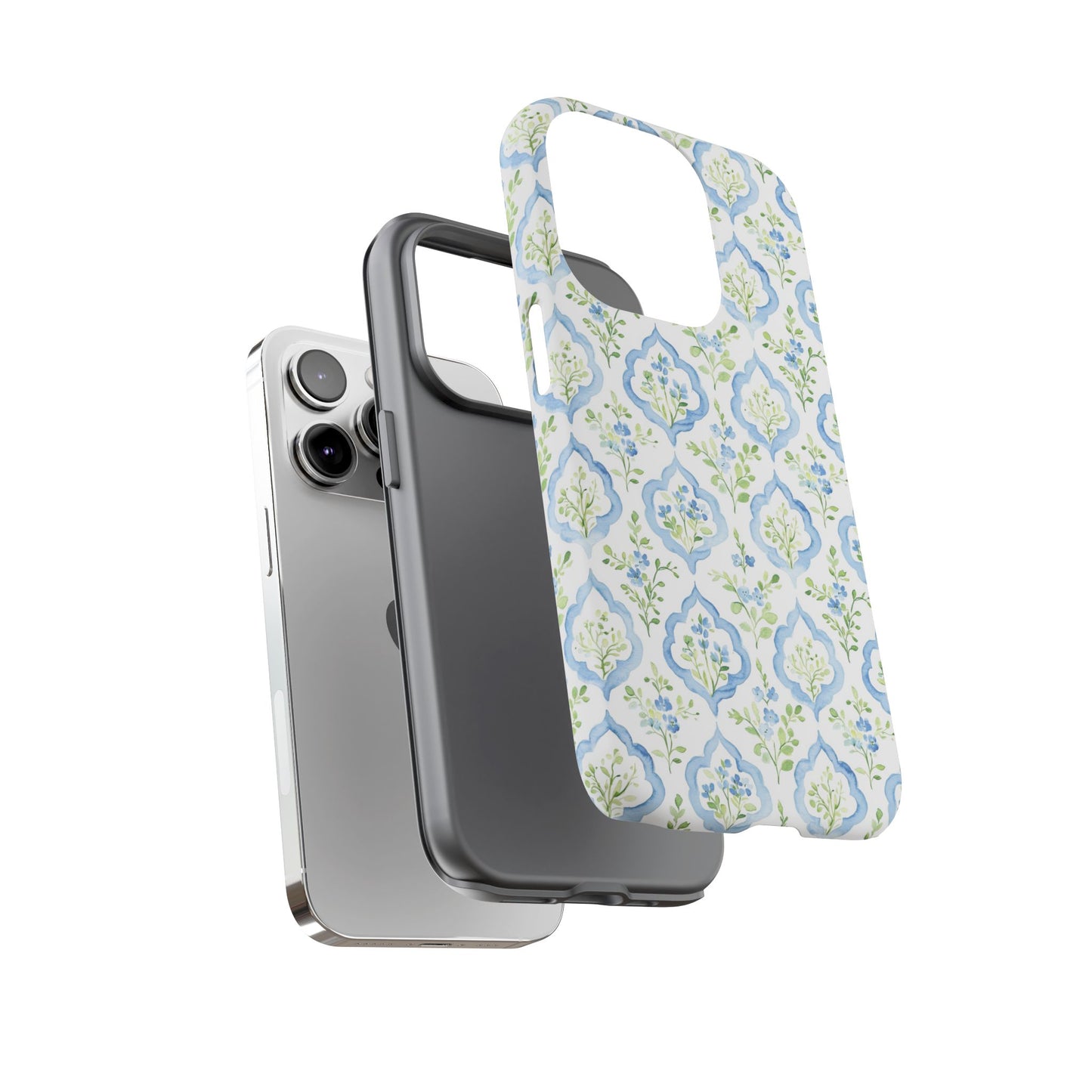Blue Floral Damask phone case | Tough Case | iPhone 17