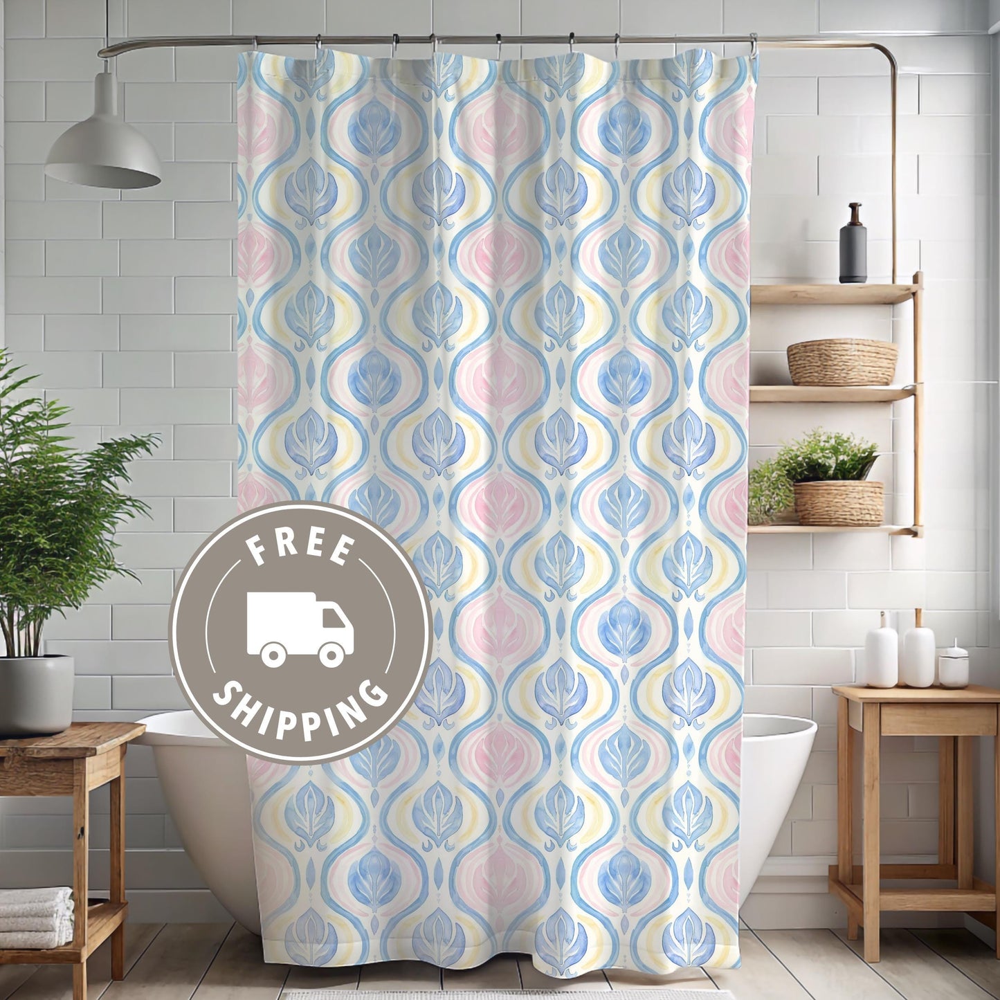 Custom Shower Curtain, Coquette Pattern