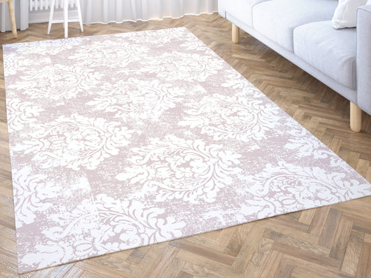 Custom Rug, Beige Damask