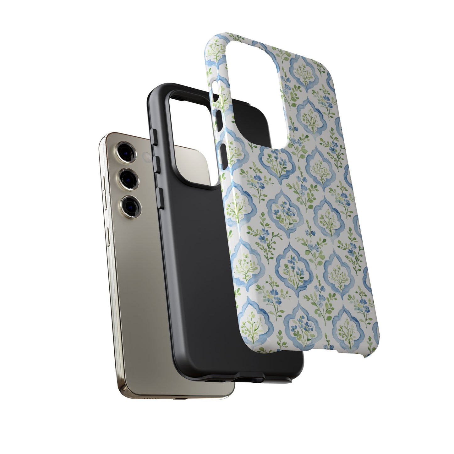 Blue Floral Damask phone case | Tough Case | iPhone 17
