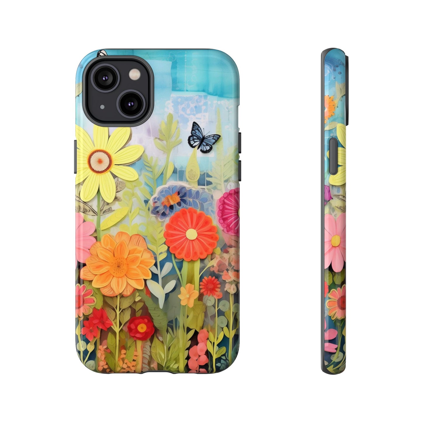Whimsical Floral Garden phone case | Tough Case | 3d Floral Pattern | iPhone 17
