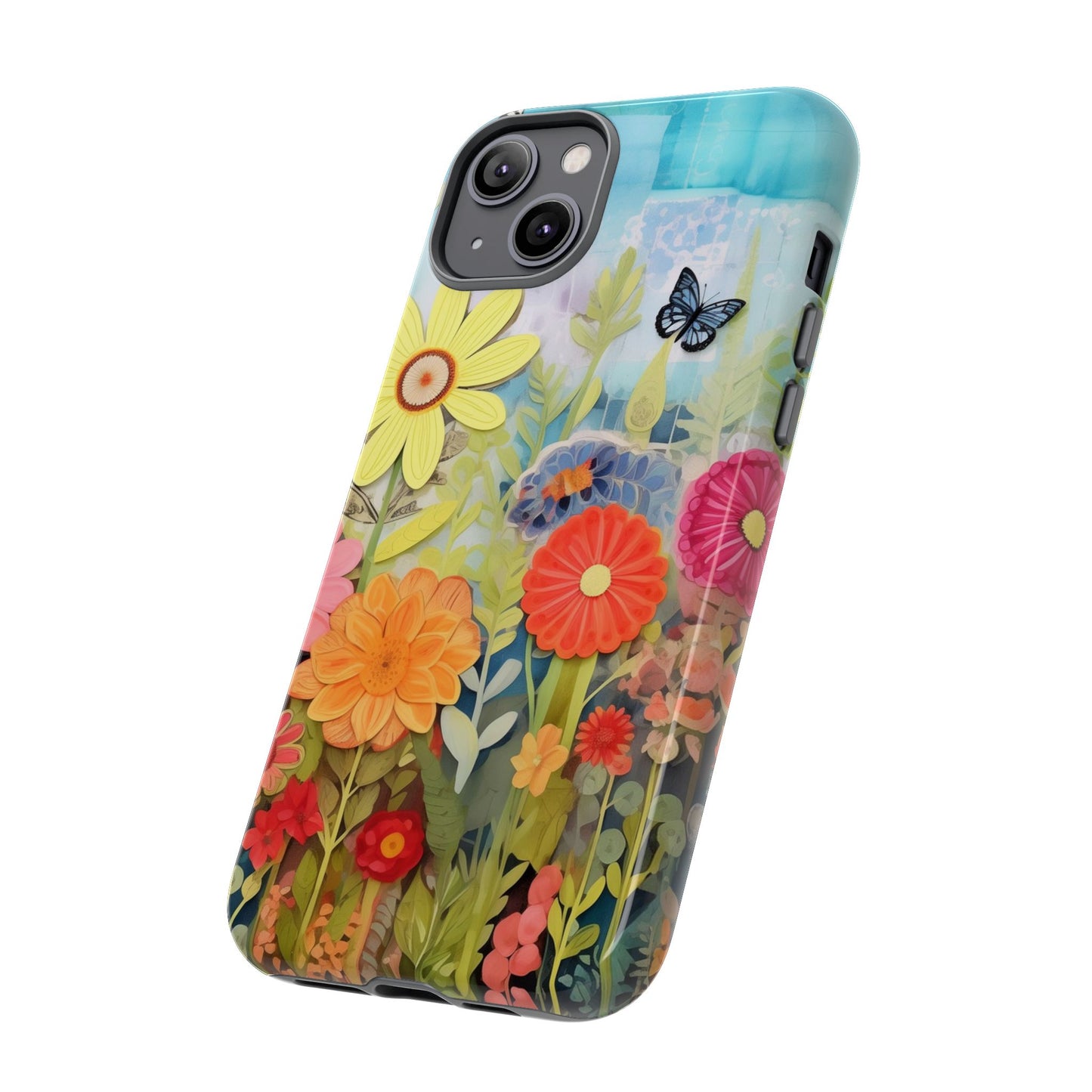 Whimsical Floral Garden phone case | Tough Case | 3d Floral Pattern | iPhone 17