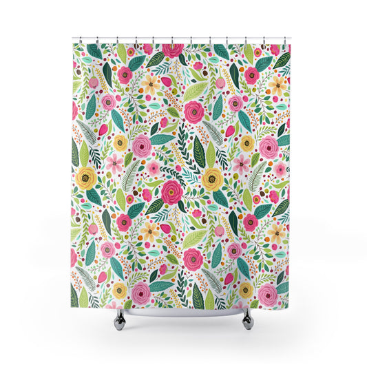 Boho Wildflower Multicolor Shower Curtain