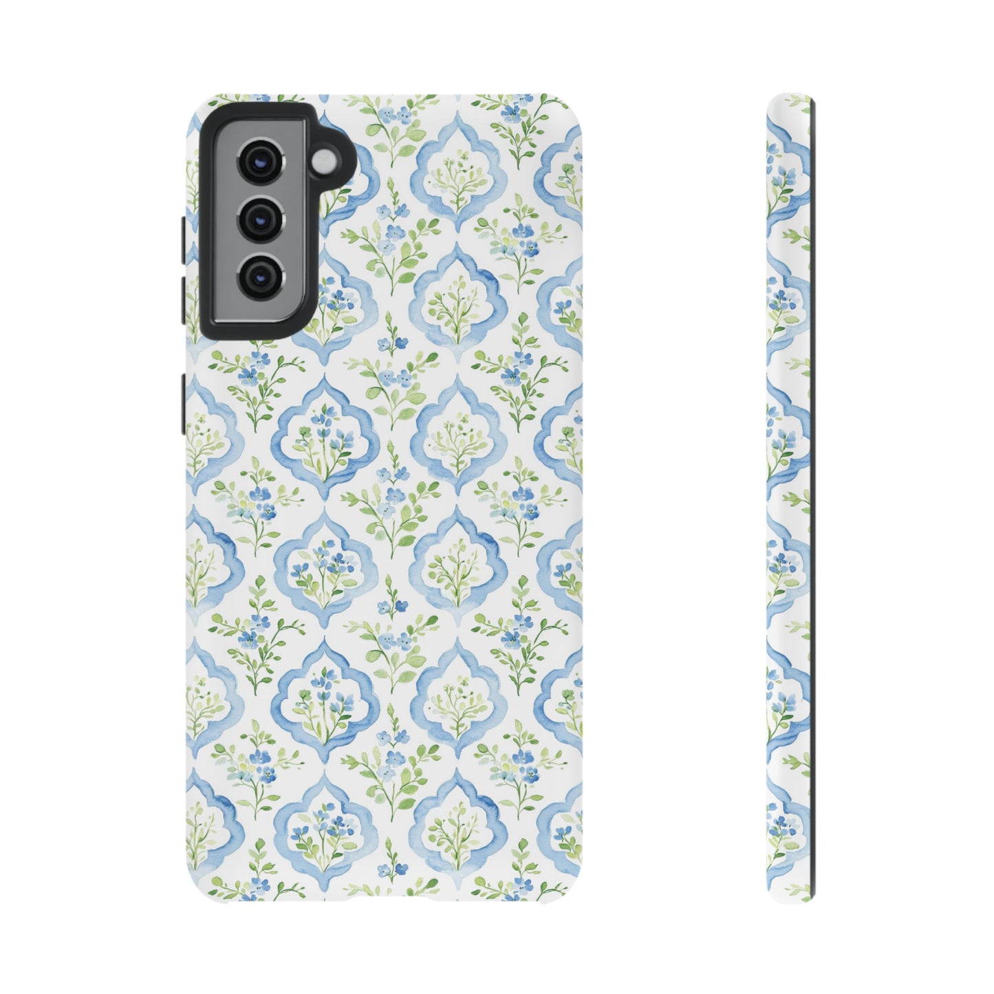 Blue Floral Damask phone case | Tough Case | iPhone 17