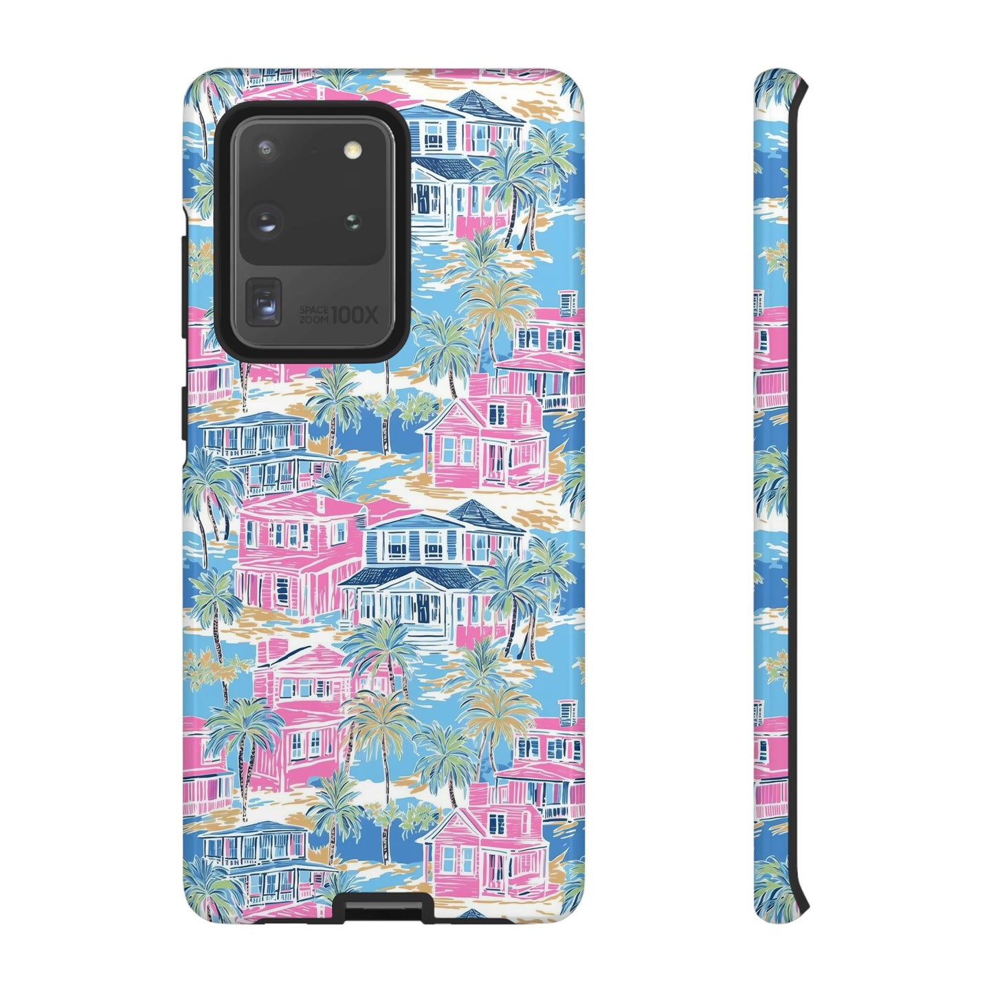 Tropical Beach Houses Tough Case | Palm Tree Coastal Phone Cover | iPhone 17