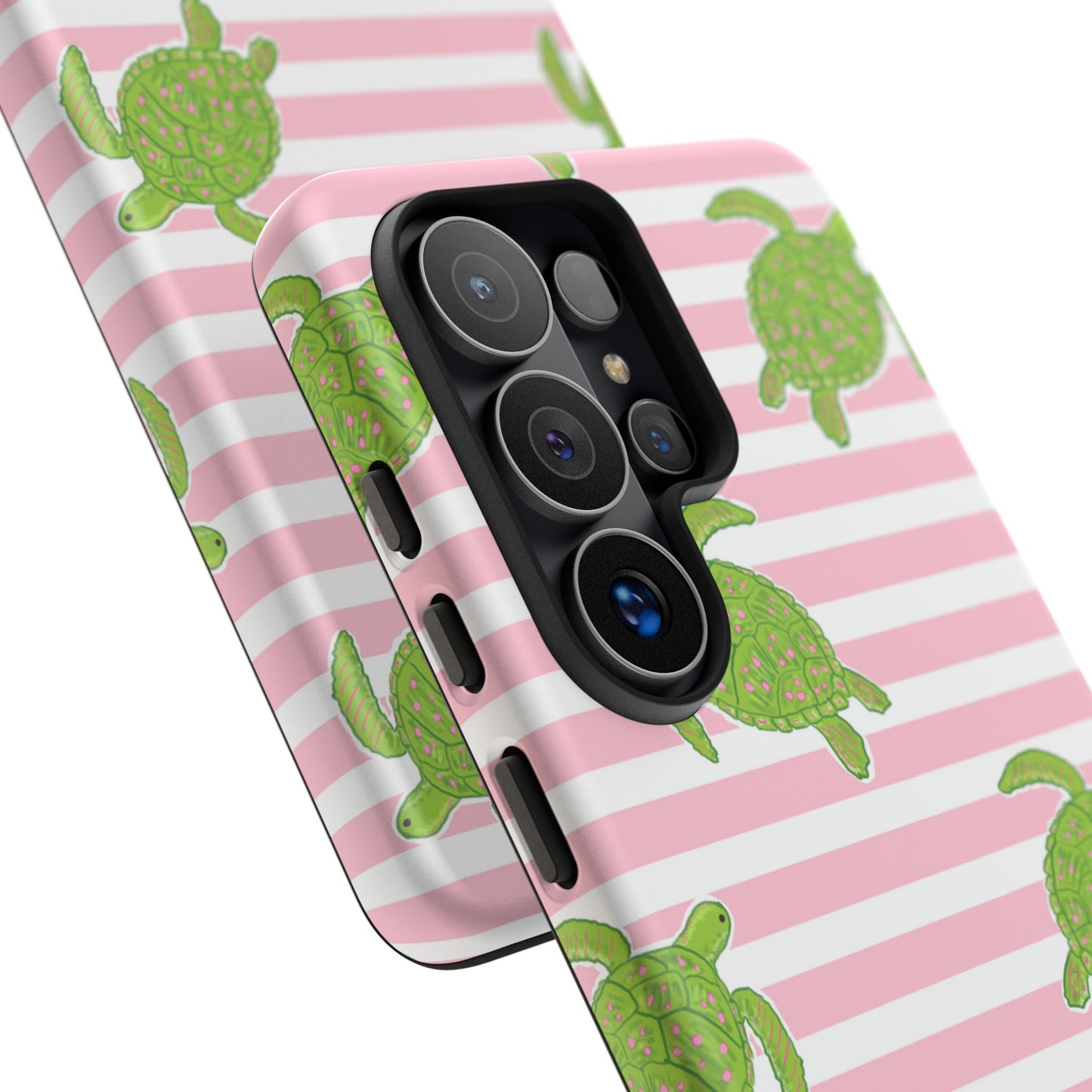Green Sea Turtles Phone Case | Pink Stripes Tough Case | iPhone 17