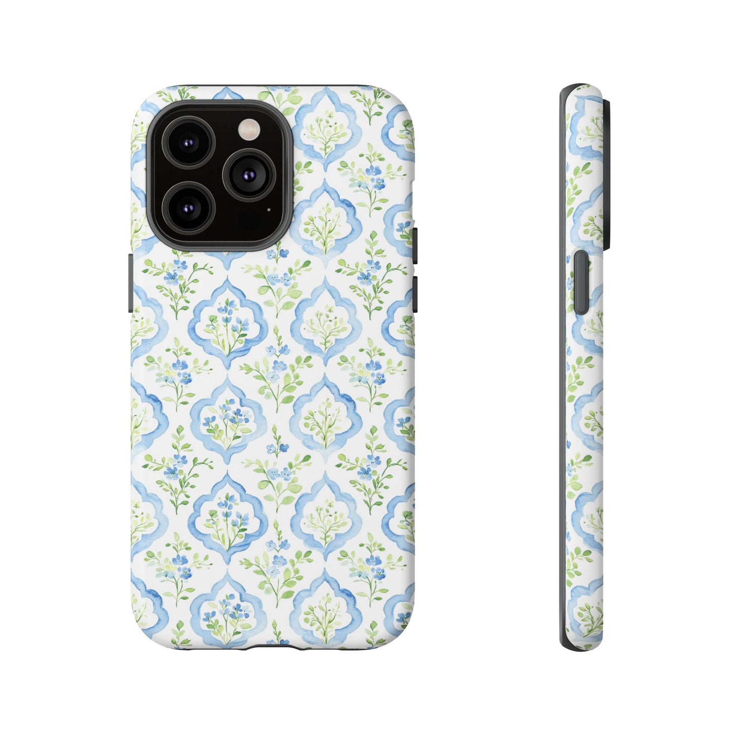 Blue Floral Damask phone case | Tough Case | iPhone 17