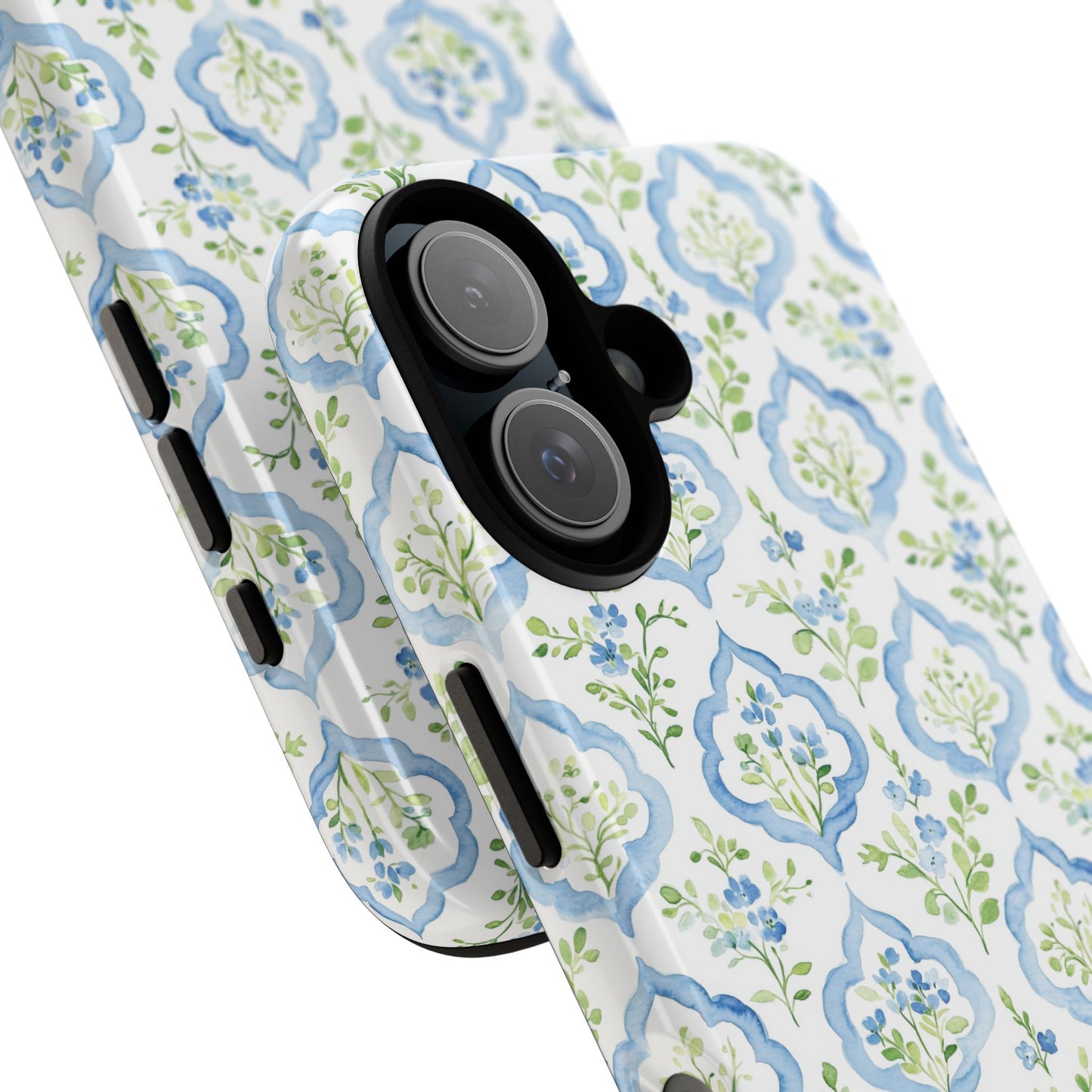 Blue Floral Damask phone case | Tough Case | iPhone 17