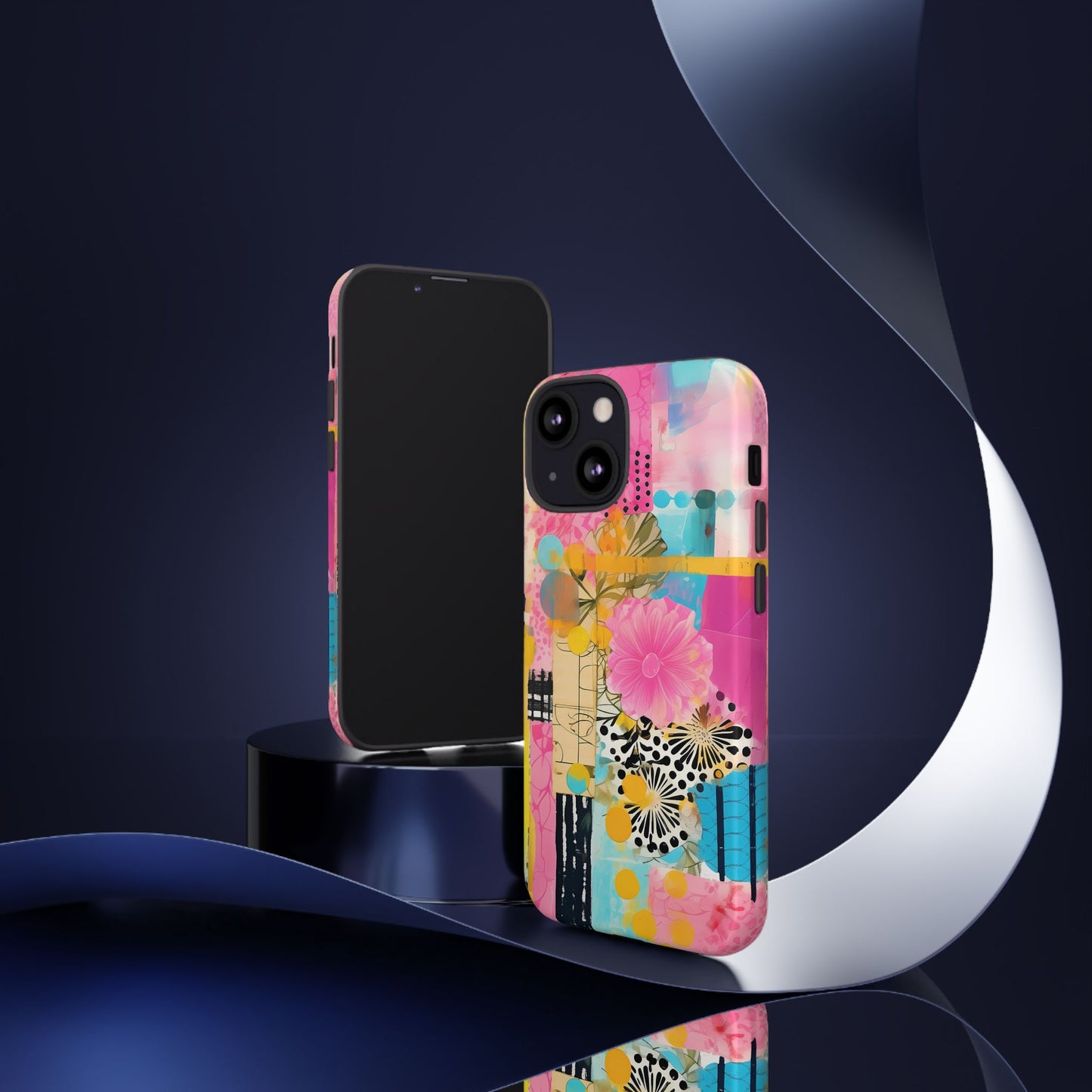 Pink Floral Abstract Phone Case | Tough Cases | iPhone 17