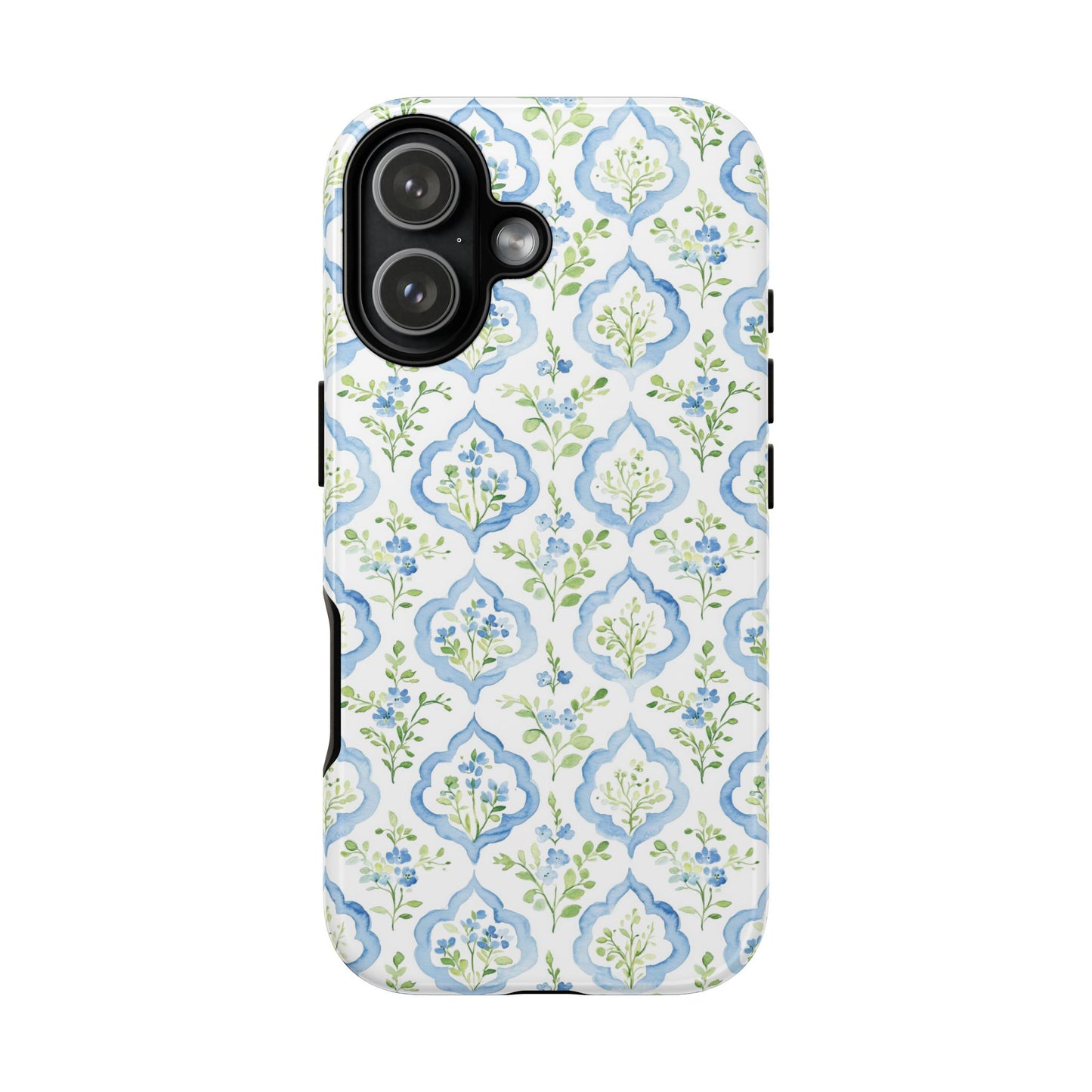 Blue Floral Damask phone case | Tough Case | iPhone 17