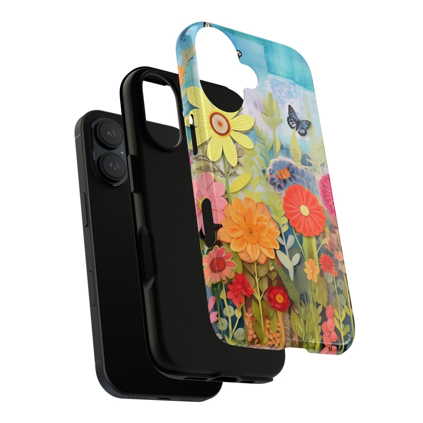 Whimsical Floral Garden phone case | Tough Case | 3d Floral Pattern | iPhone 17